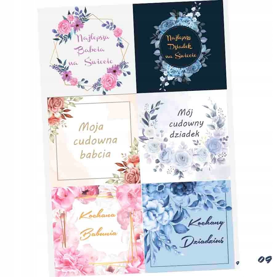 Naklejki Dekoracyjne 6 Szt 4,5 Cm Dzień Babci I Dziadka 09