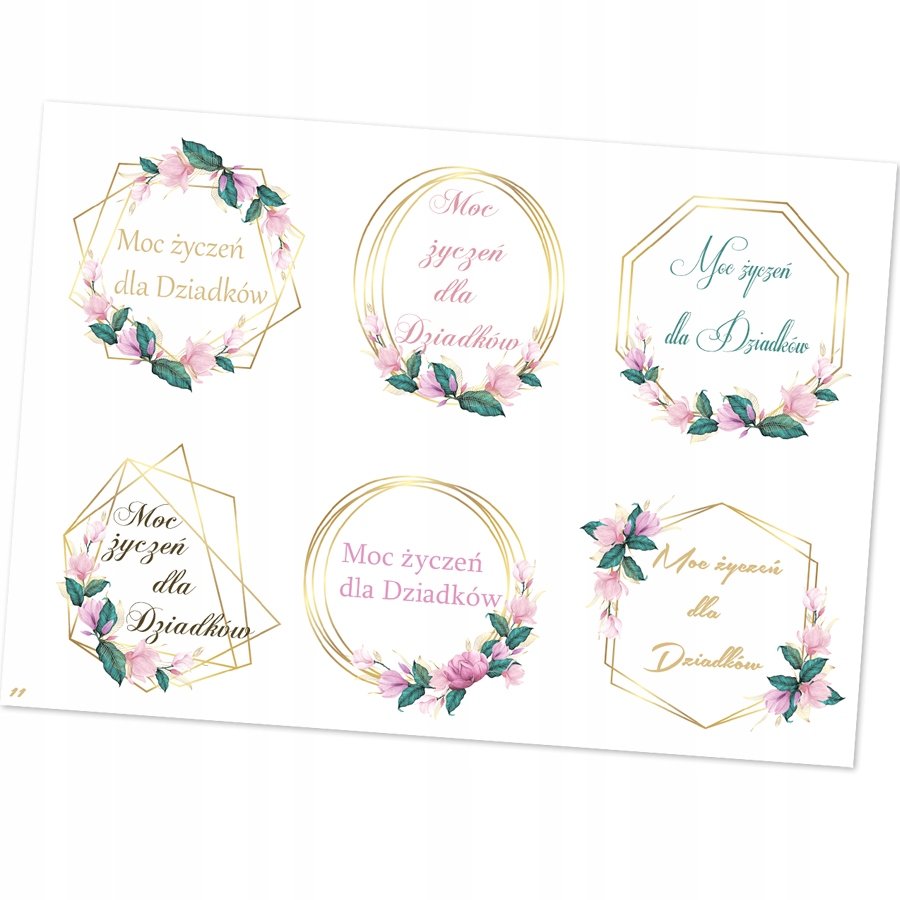 Naklejki Etykiety Dzień Babci I Dziadka 6 Szt 4,5 Cm N11