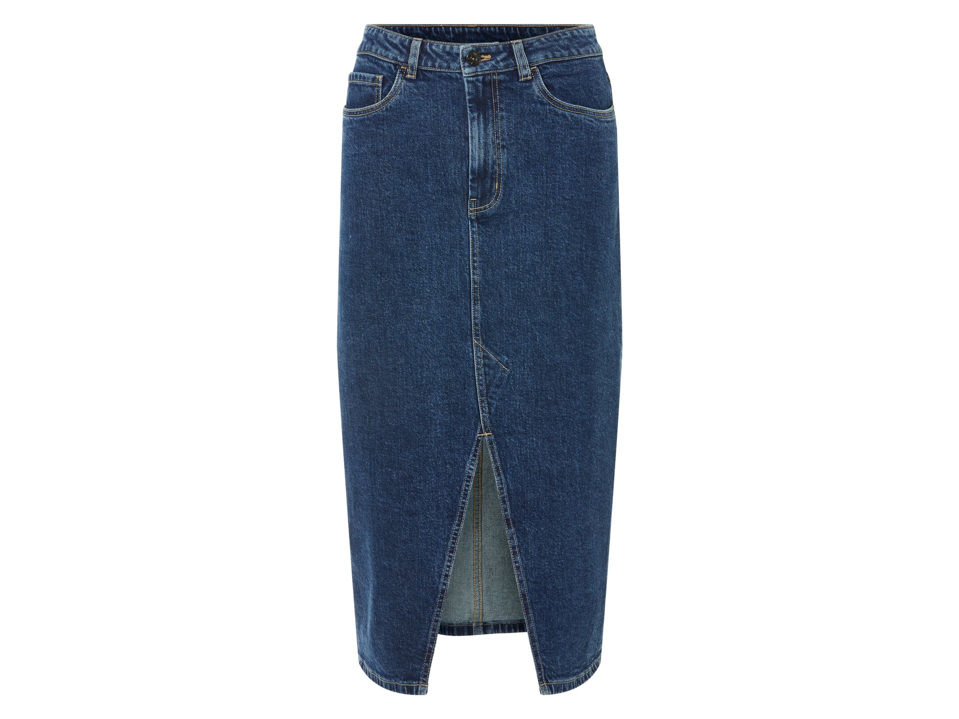 esmara® Spódnica jeansowa damska midi (Niebieski, 38)