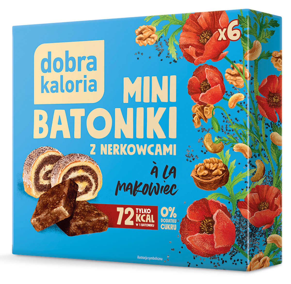 Zdrowe Mini Batoniki Z Nerkowca Makowiec Dobra Kaloria 0% cukru 6szt