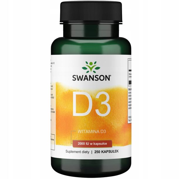 SWANSON Witamina D3 2000 IU - 250 kapsułek