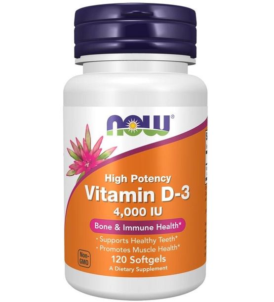 Now Foods Witamina D3 4000 IU Suplement diety 120 kaps.