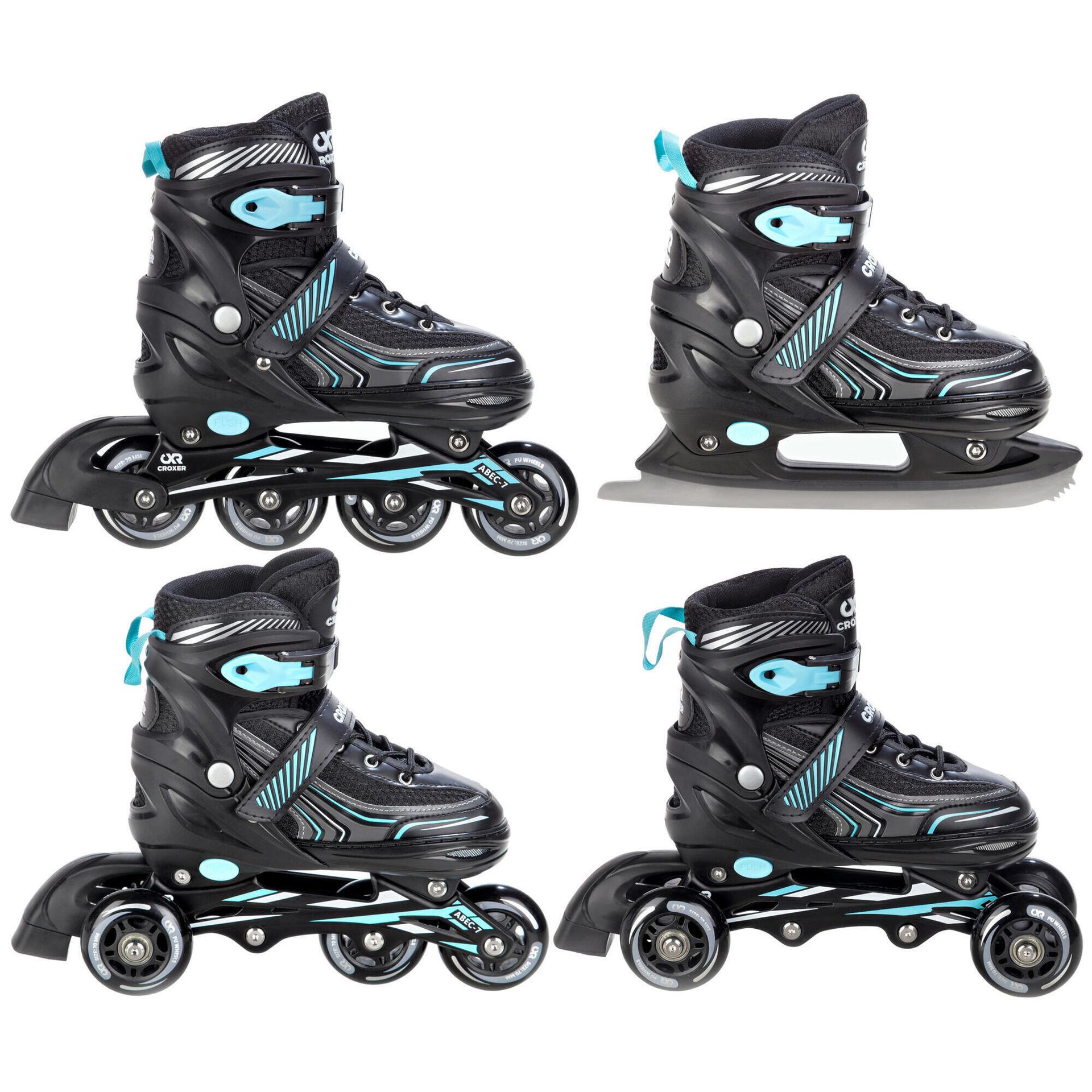 Rolki Łyżwy 4w1 Croxer Optima Black/Mint 35-38