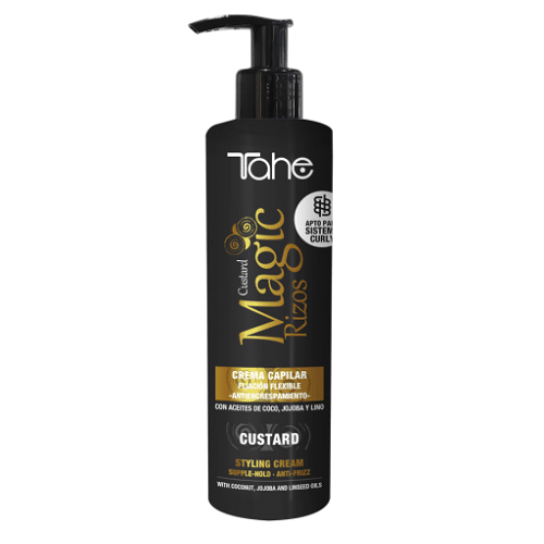 Tahe Magic Rizos, Supple Hold Custards, krem do stylizacji włosów kręconych, 500ml