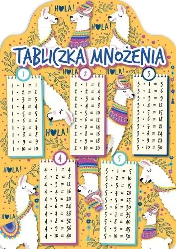 Karta tabliczka mnożenia A5 lamy - Henry