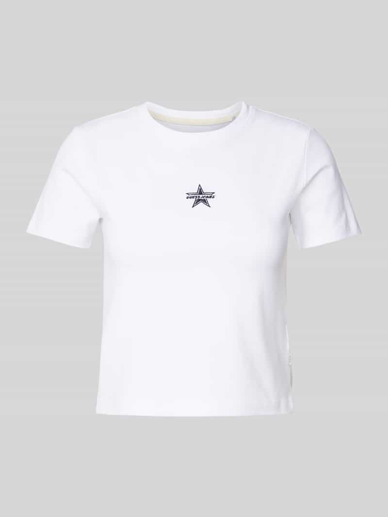 T-shirt z wyhaftowanym logo
