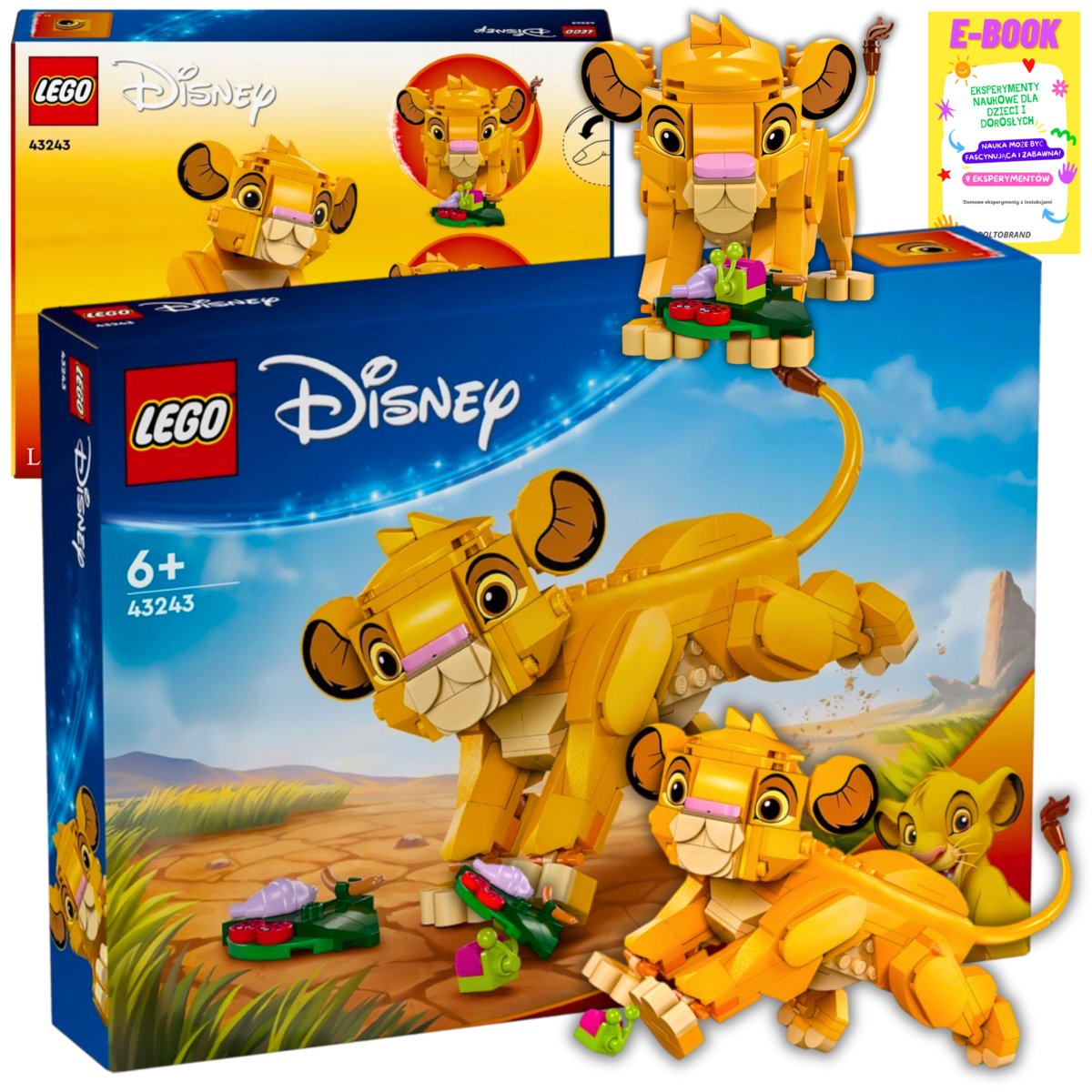 LEGO KRÓL LEW SIMBA DISNEY LION KING LWIĄTKO KLOCKI PREZENT + EBOOK