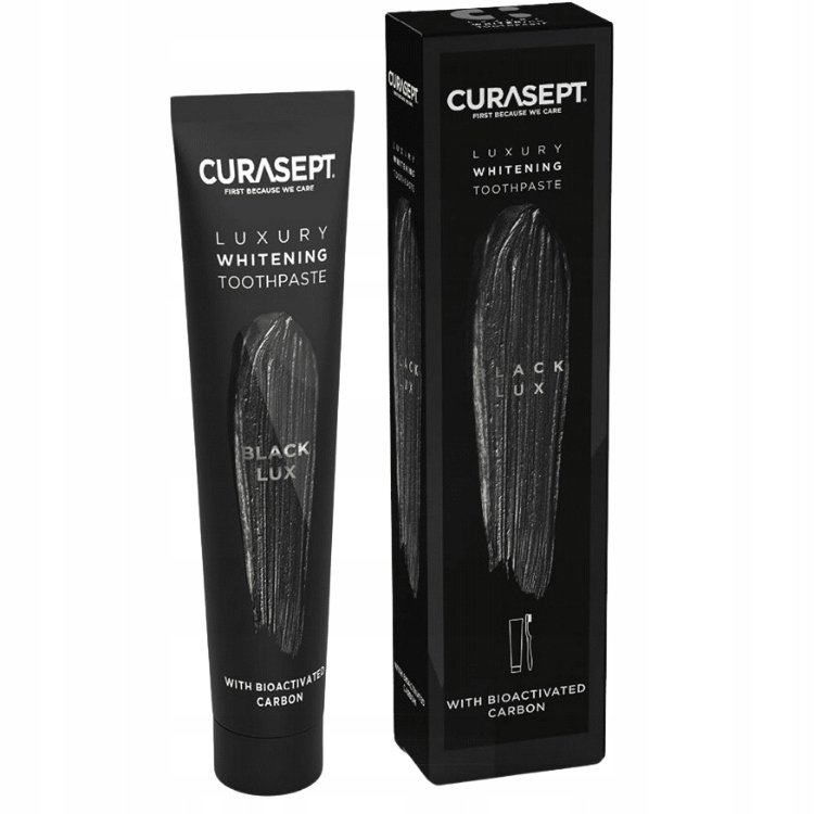 Curasept Black Lux czarna wybielająca pasta do zębów o działaniu wybielającym 75 ml