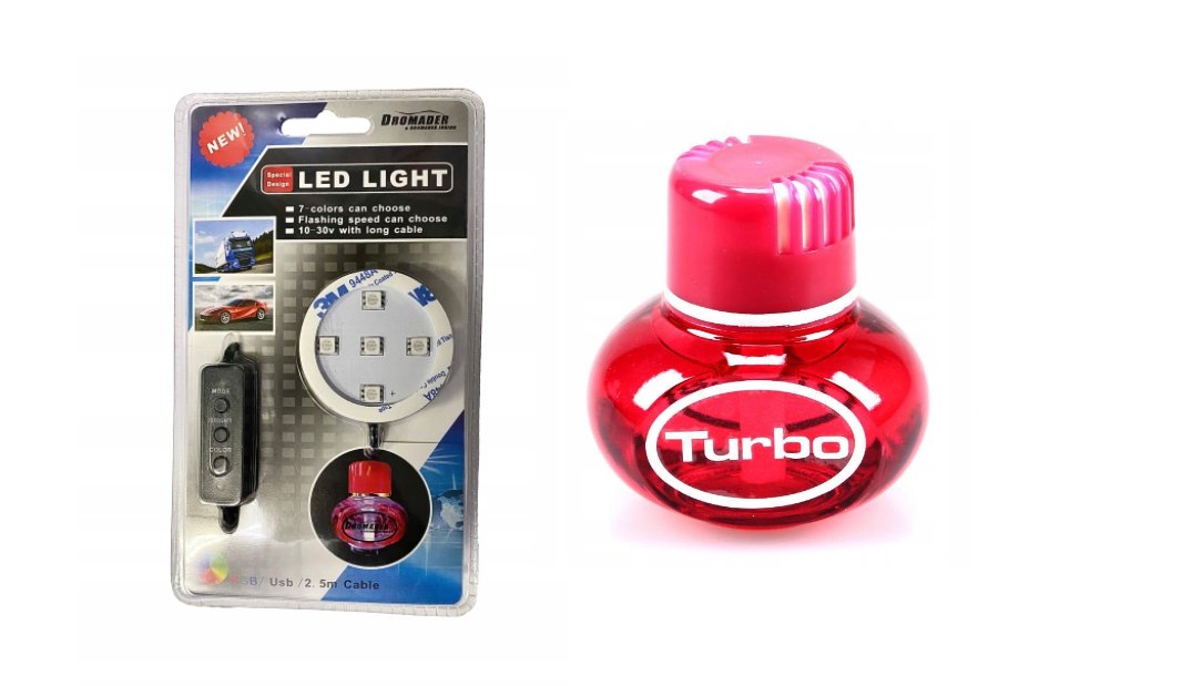 Podświetlenie led pod zapach usb + turbo zapach 150 ml wiśnia
