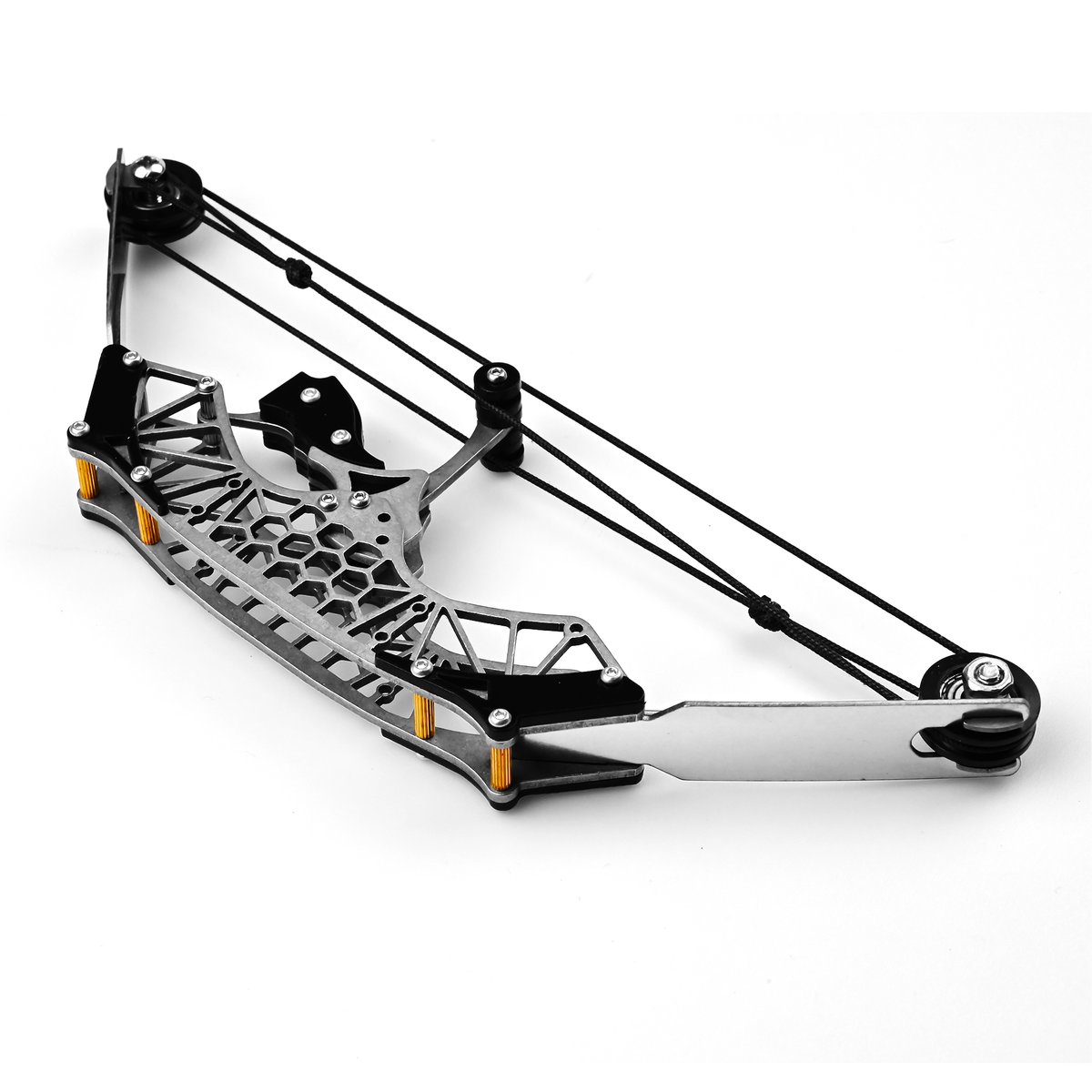 Łuk Bloczkowy 20 cm Metal Brelok Miniłuk Łucznictwo