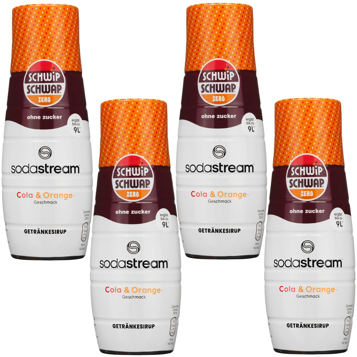 4x Syrop do SodaStream Schwip Schwap Bez Cukru 440 ml
