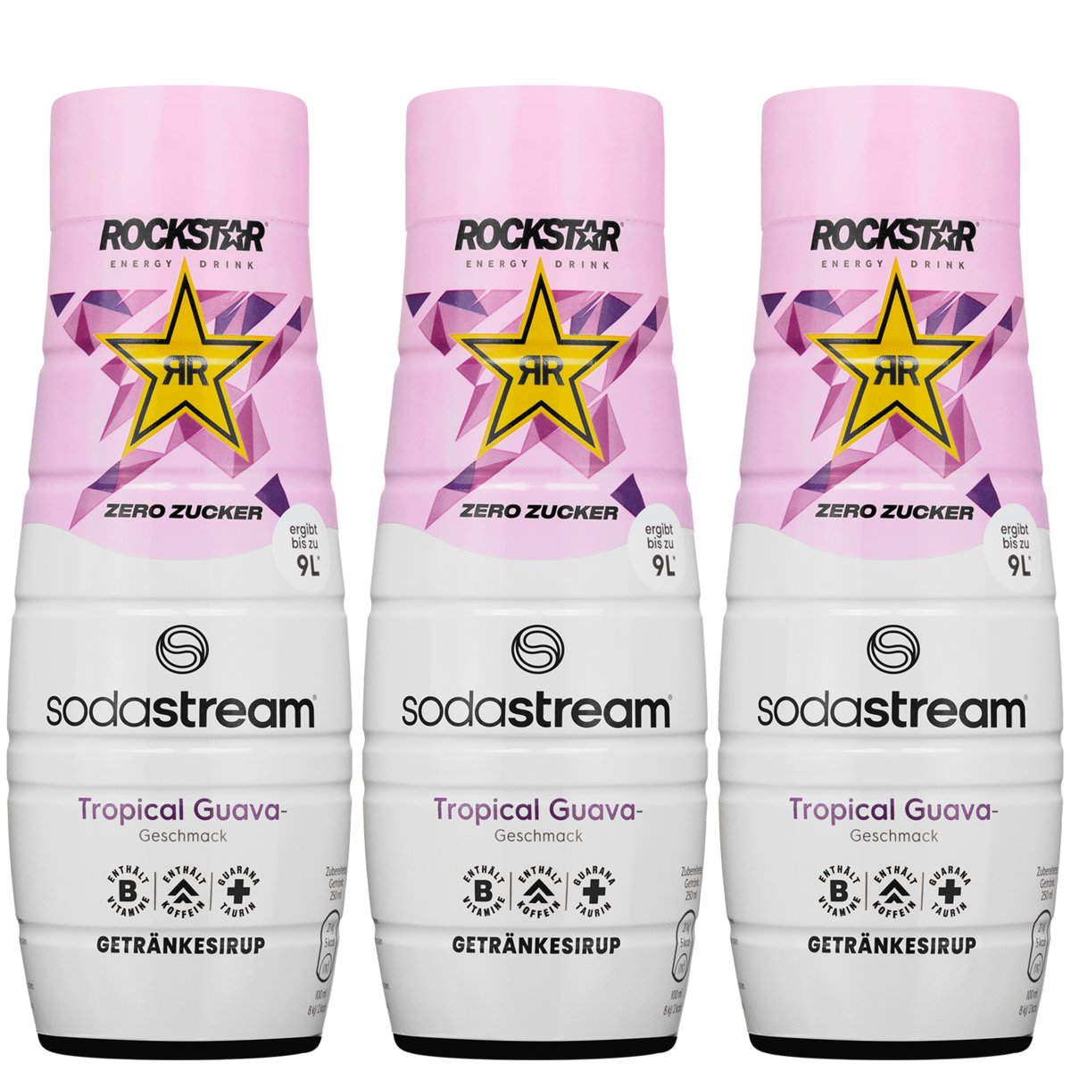 3x Syrop SodaStream Rockstar Tropical Guava Zero 440ml