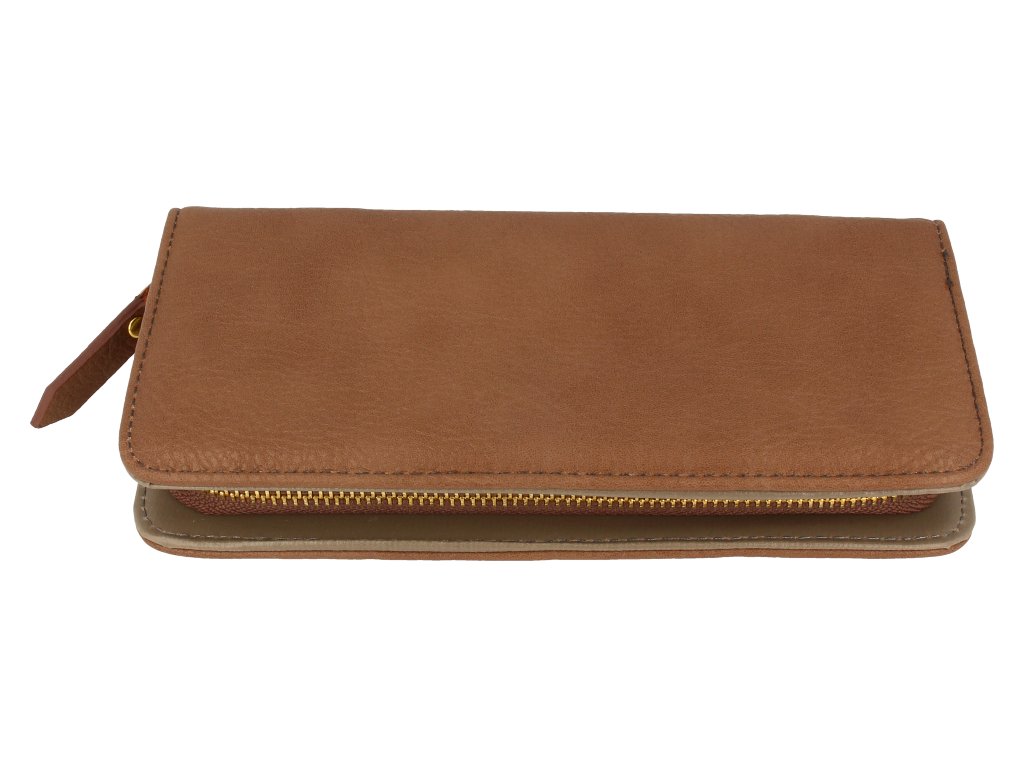 PORTFEL damski duży ciemnobeżowy