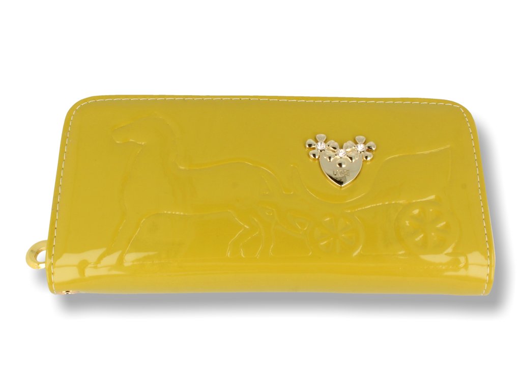 Portfel damski duży oliwkowy lakierowany