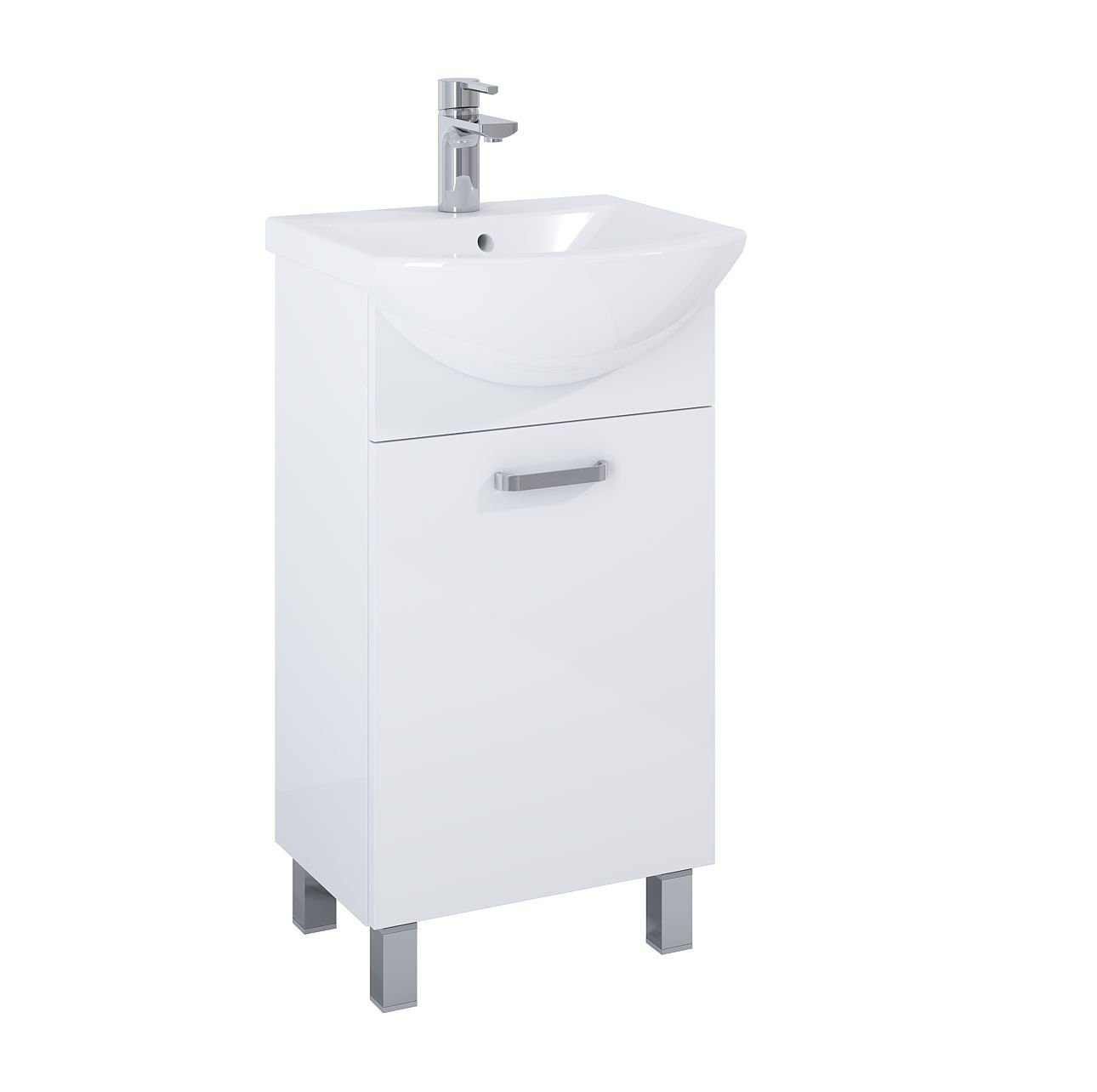 Szafka łazienkowa z umywalką Elita Sunn 45 cm biały połysk RE169190008060