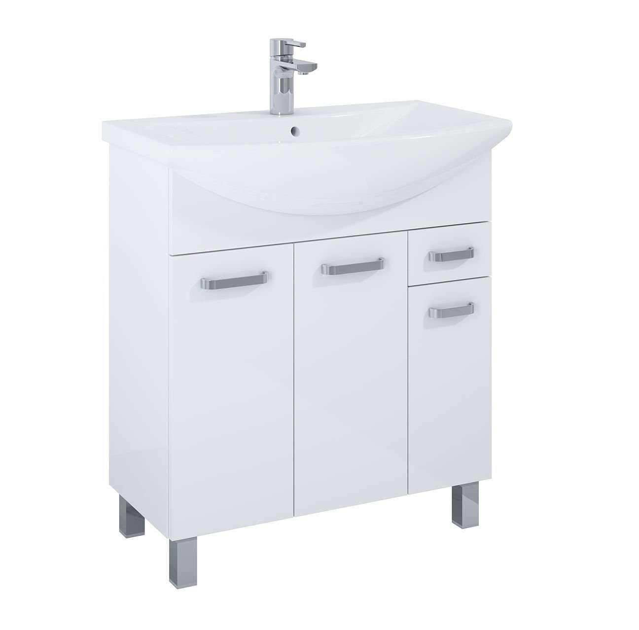 Szafka łazienkowa z umywalką Elita Sunn 75 cm biały połysk RE169193008060