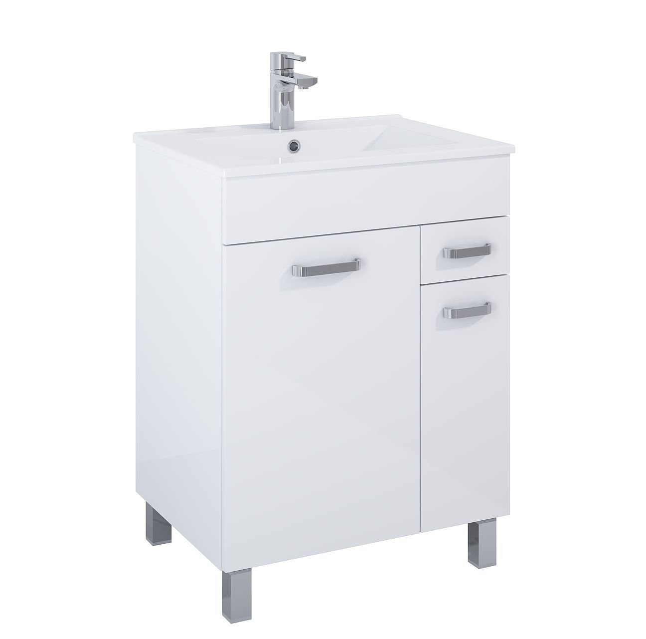Szafka łazienkowa z umywalką Elita Sunn 60 cm biały połysk RE169194008060