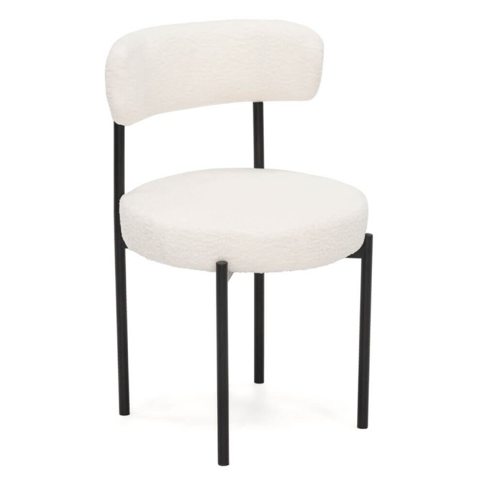 Krzesło tapicerowane HZ01 beżowy baranek boucle