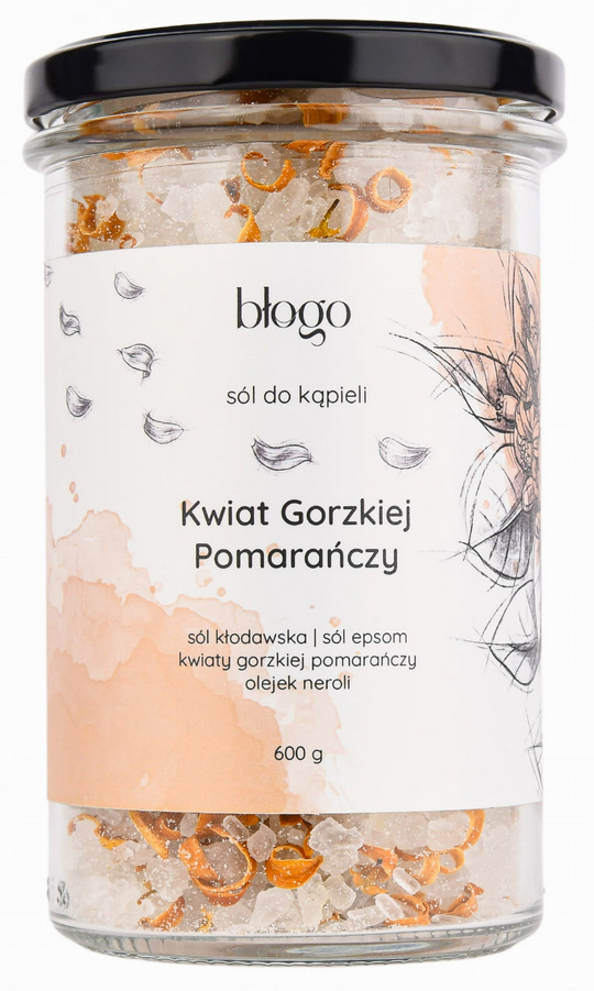 Sól do kąpieli Kwiat Gorzkiej Pomarańczy, 600 g Błogo