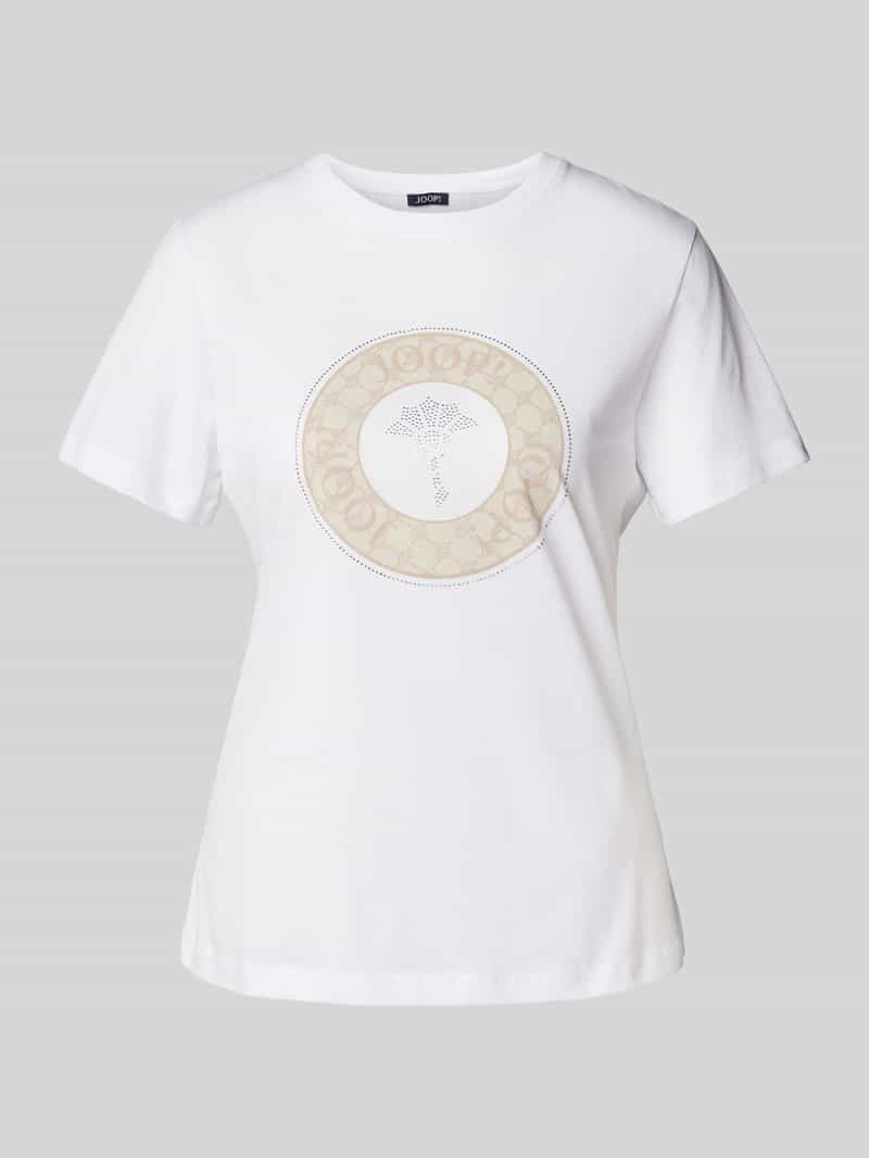 T-shirt z obszyciem kamieniami stras model ‘Tolu’