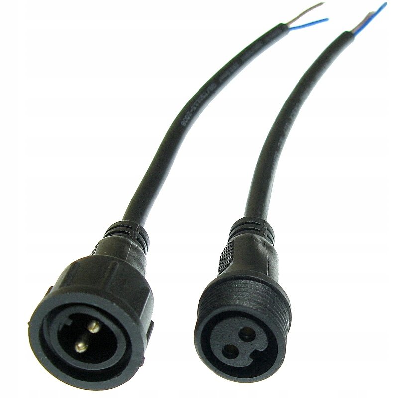 Złącze 2 pin hermetyczne ip68 z przewodem 40cm