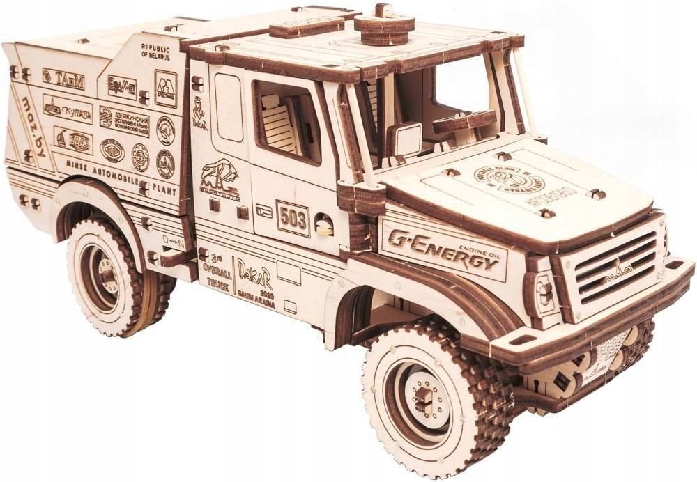 DREWNIANE PUZZLE 3D CIĘZARÓWKA MAZ 6440PR ZESTAW DO ZŁOŻENIA DIY