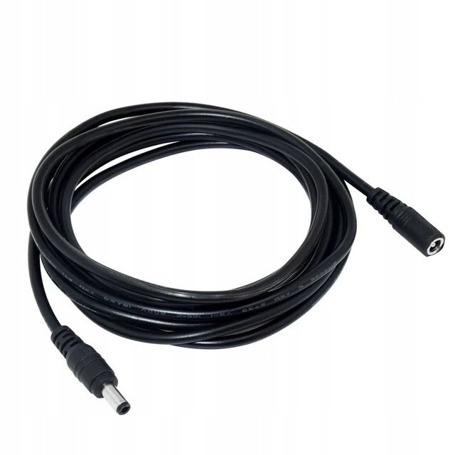 KABEL PRZEDŁUŻACZ zasilania zasilacza DC kabel Wtyk Gniazdo 1,5m 2,1/5,5mm
