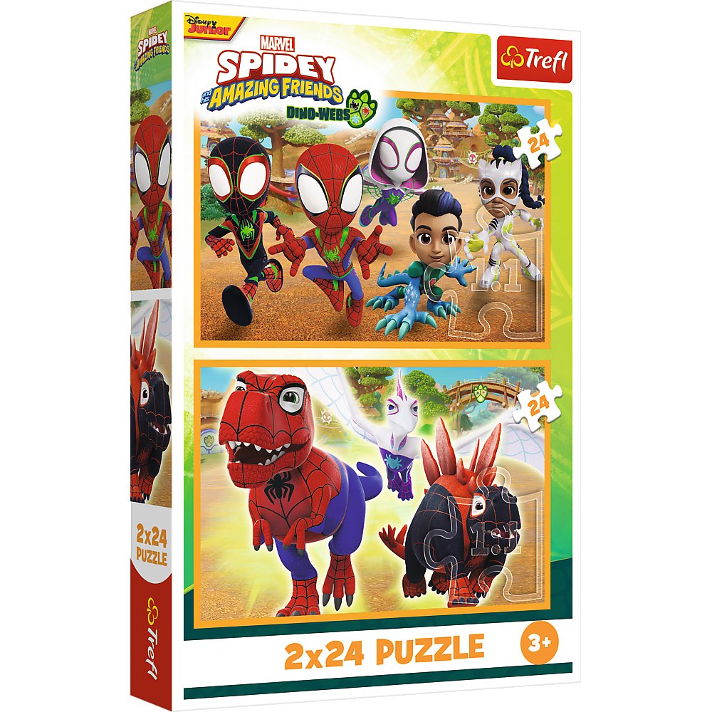 Puzzle, Trefl, Spidey i dinozaury, 2x24 el.