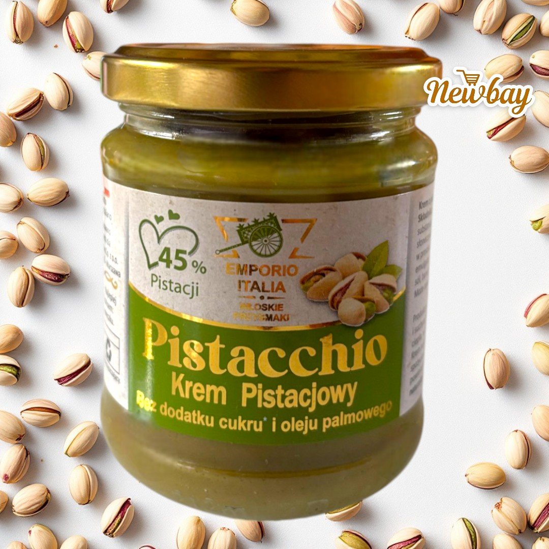 KREM PISTACJOWY Z SYCYLII - 45% PISTACJI, BEZ OLEJU PALMOWEGO I CUKRU