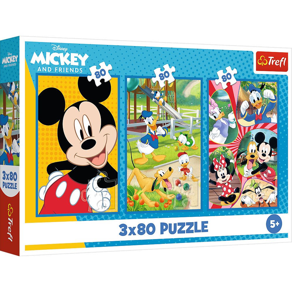 Puzzle, Trefl, Ekipa Myszki Miki, 3x80 el.