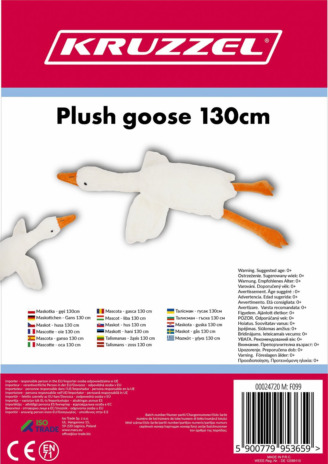 Maskotka - gęś 130cm Kruzzel 24720