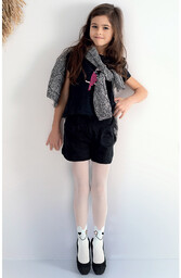 Dziewczęce rajstopki z nadrukiem 40 DEN Knittex Miny Białe