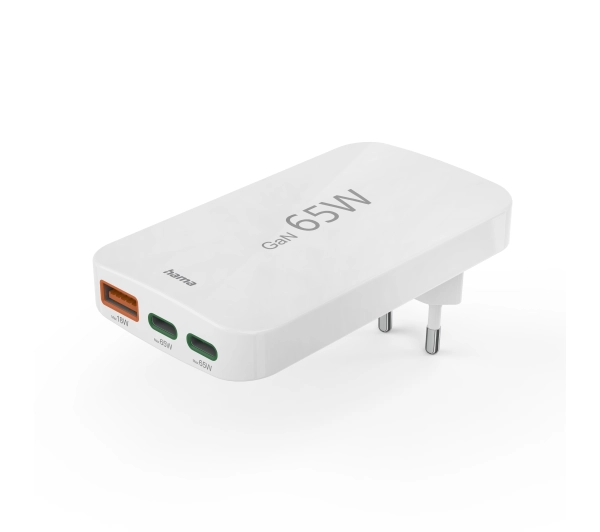 Hama GaN 65W 2 x USB-C 1 x USB-A B