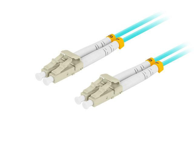 Patchcord światłowodowy lanberg mm lc/upc-lc/upc duplex 3.0mm om3 50/125 lszh 0.5m aqua FO-LULU-MD31-0005-TQ