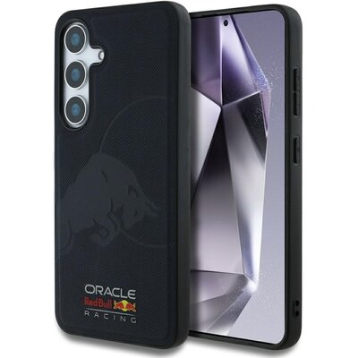 Etui RED BULL Leather Meshed Debossed Bull MagSafe do Samsung Galaxy S25 Granatowy