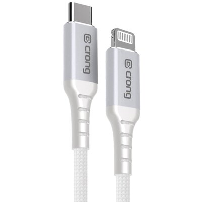 Kabel USB-C - Lightning CRONG Armor Link 1.5 m Biały