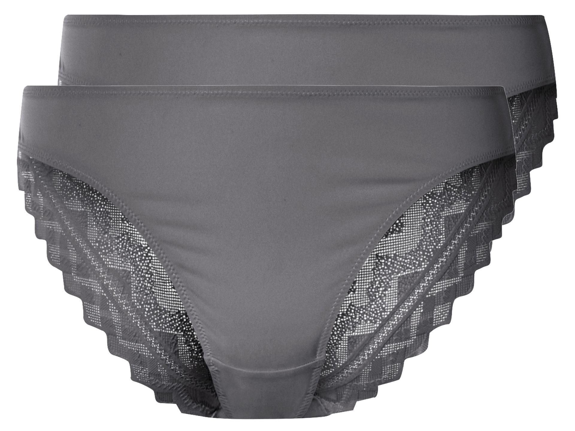 esmara® Damskie stringi, 2 sztuki, z elegancką koronką (Szary, XS (32/34))