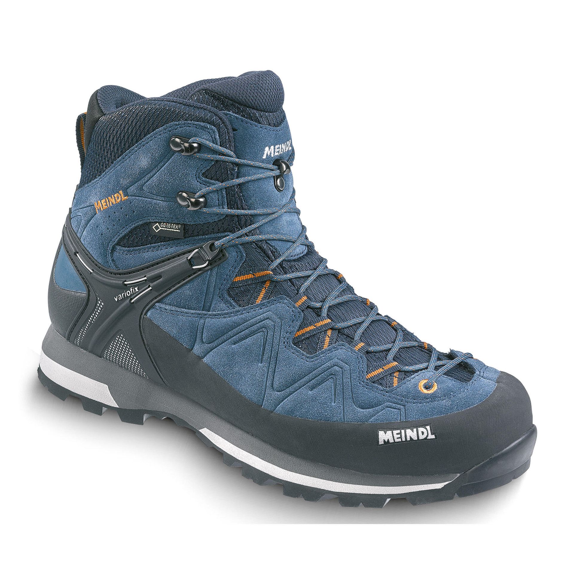 Męskie buty turystyczne Meindl Tonale GTX jeans/orange w kolorze niebieskim, rozmiar 7,5