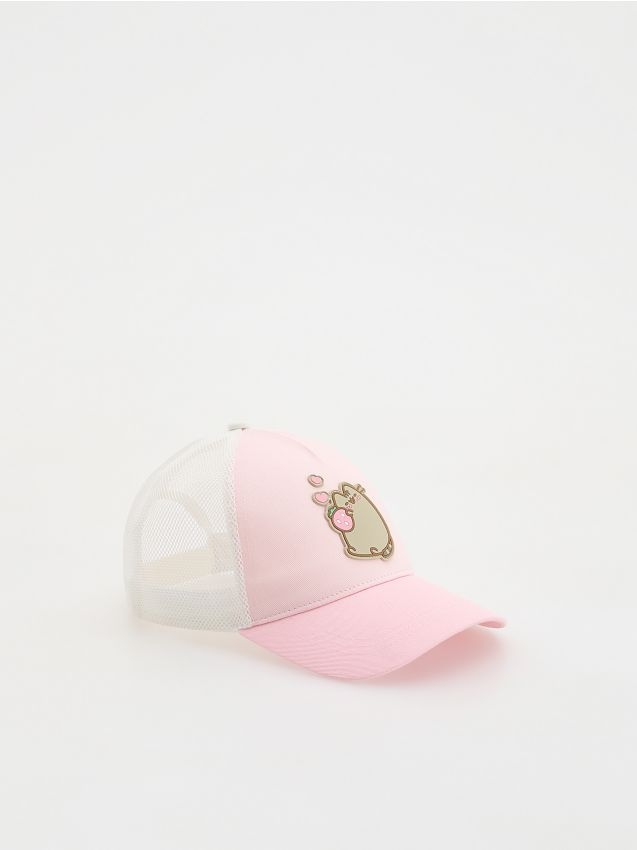 Reserved - Czapka z daszkiem Pusheen - różowy