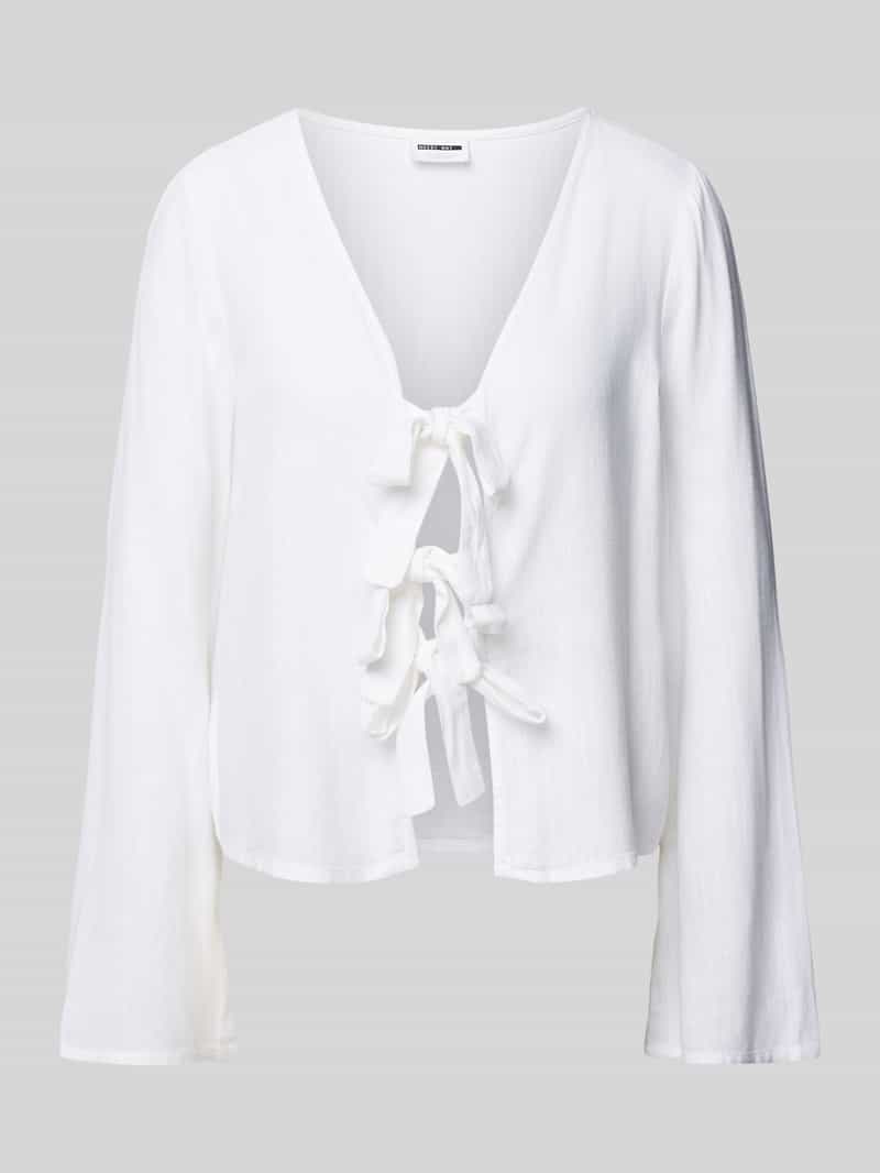 Bluzka o kroju regular fit z wiązaniem model ‘LEILANI’