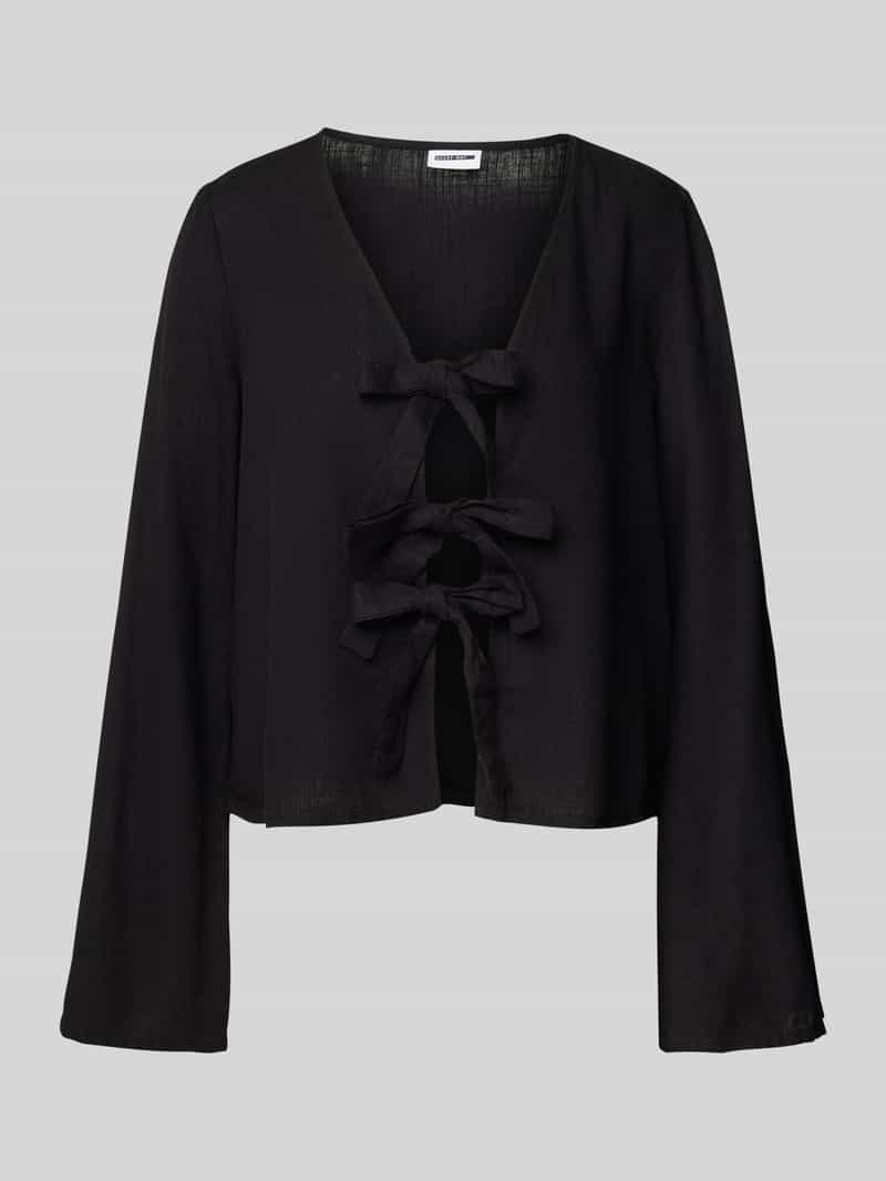 Bluzka o kroju regular fit z wiązaniem model ‘LEILANI’