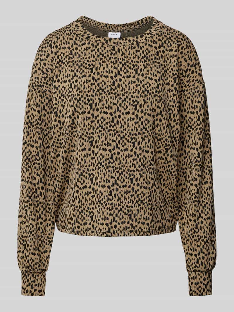 Sweter z dzianiny z okrągłym dekoltem model ‘NEREA AVI’