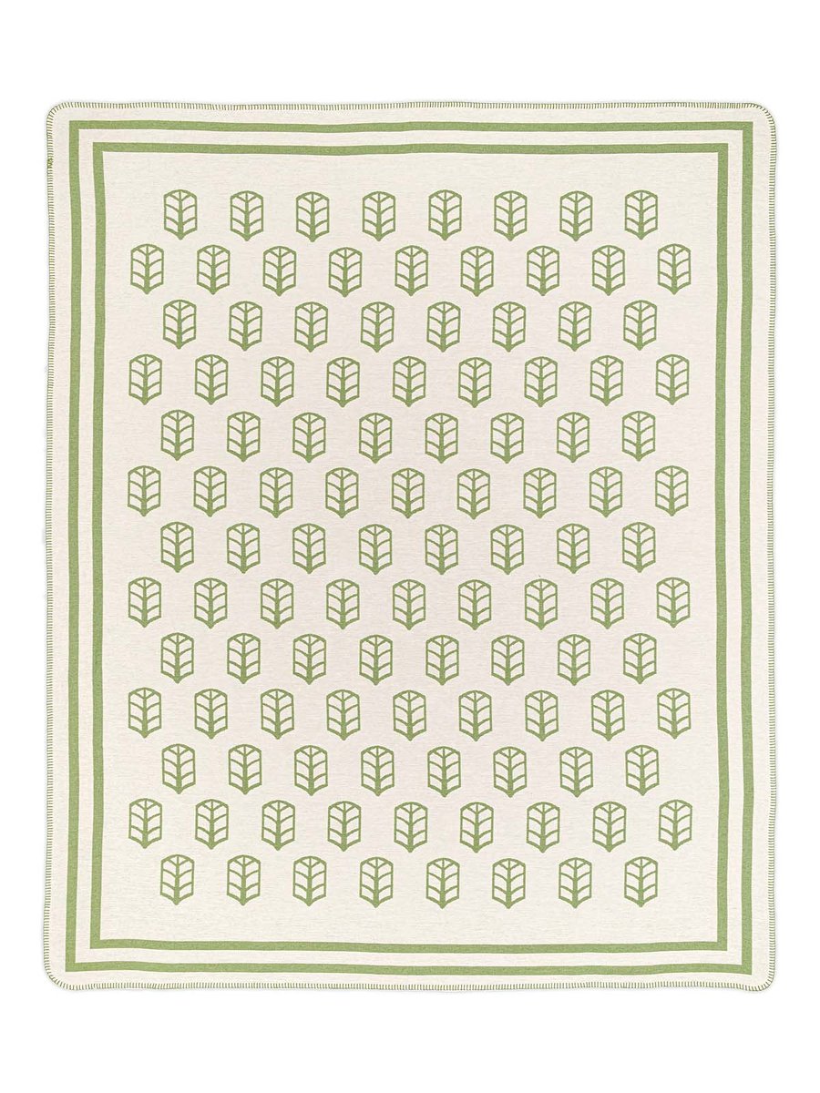 Narzuta pled 165x200 Klaser zielony koc wykończony szydełkiem