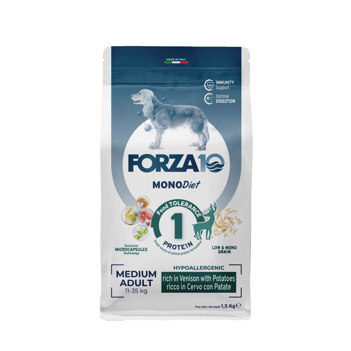 Forza10 Medium Monodiet Z Jeleniem I Ziemniakami Dla Psa 1,5Kg