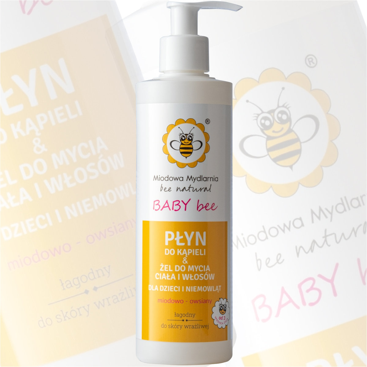 Miodowa Mydlarnia Płyn Szampon Żel Kąpieli Dzieci Niemowląt Miodowo Owsiany 280 ml