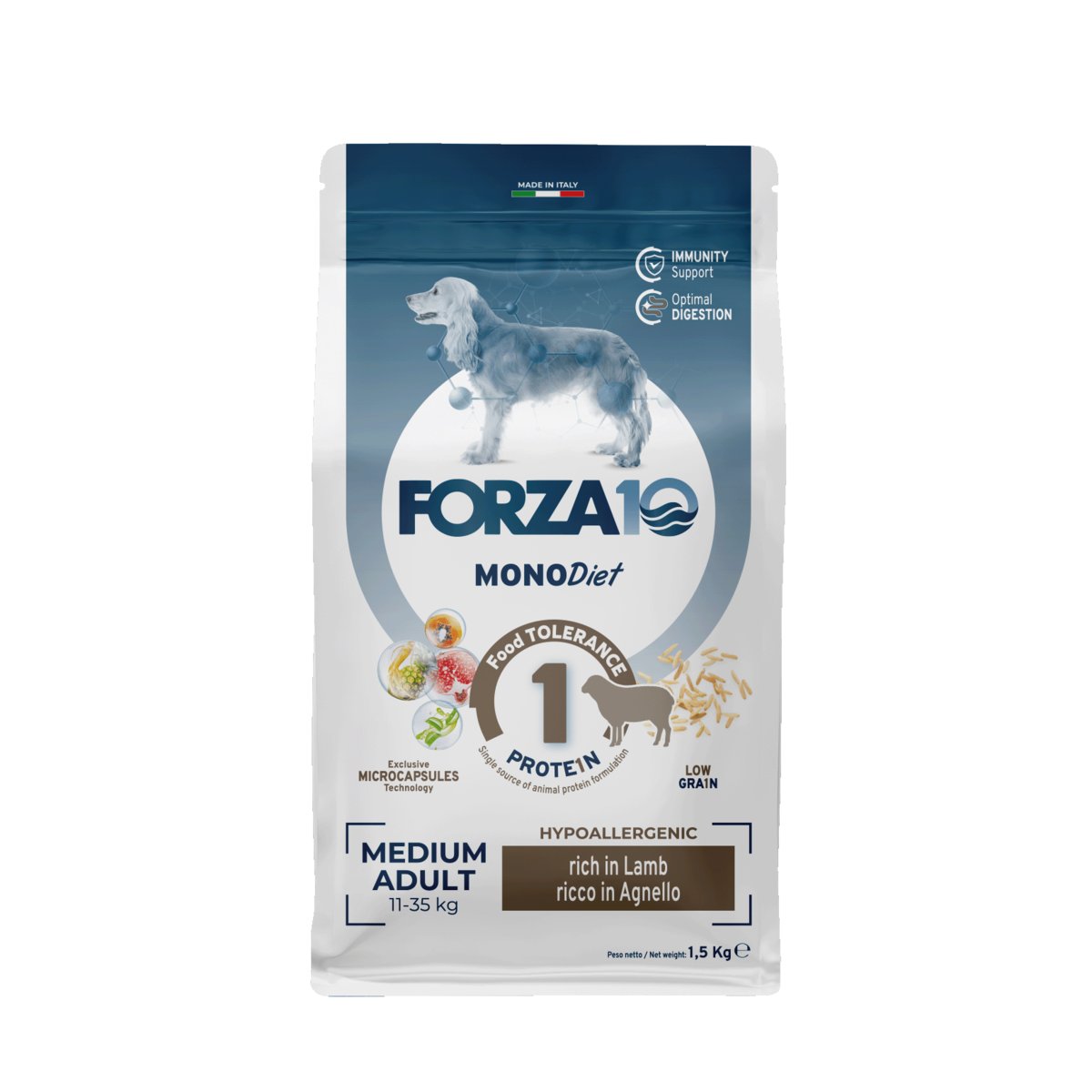 Forza10 Medium Monodiet Z Jagnięciną I Ryżem Dla Psa 1,5Kg