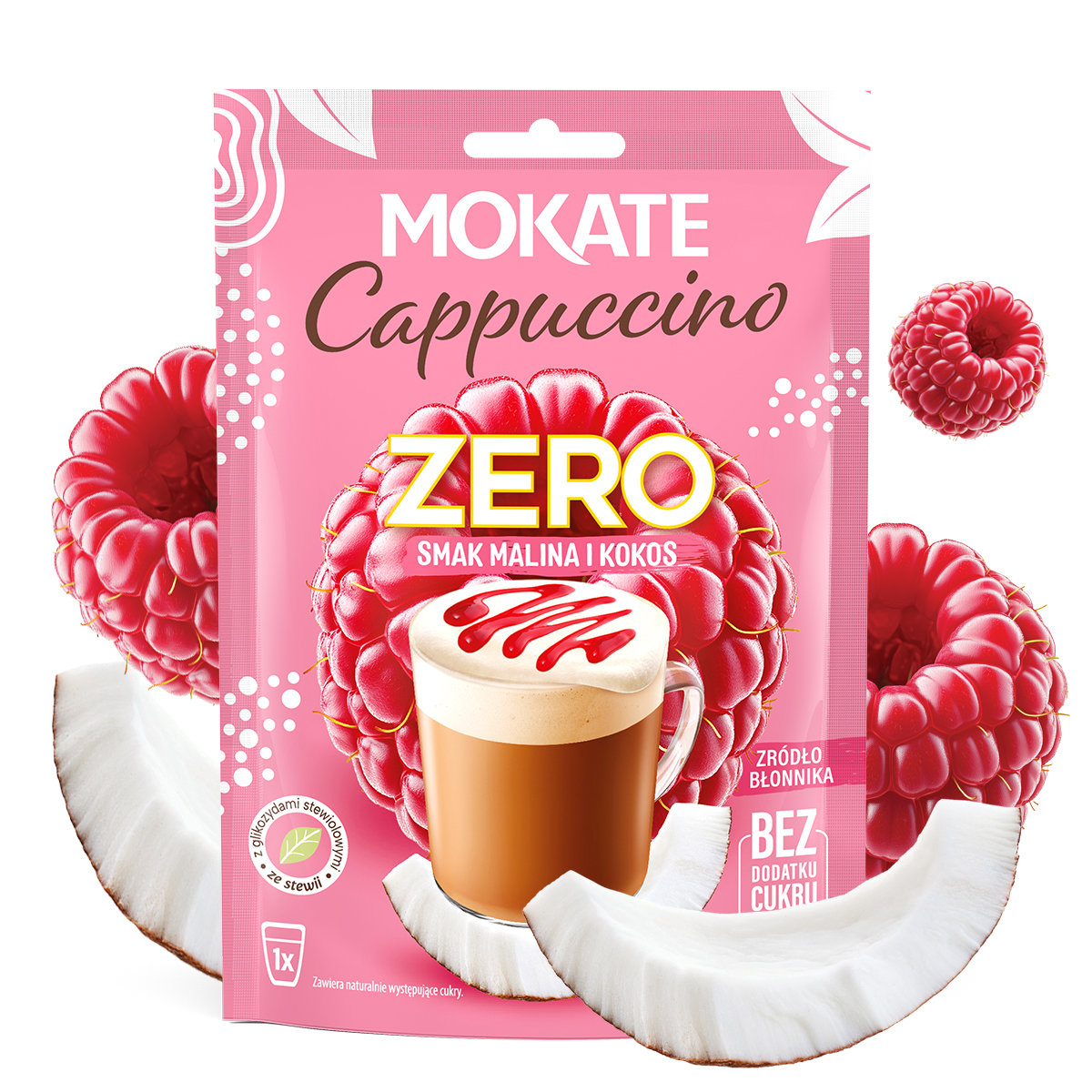 Napój Kawowy Kawa Cappuccino Mokate Malina i Kokos 20g ZERO CUKRU