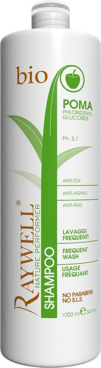 Raywell Nature Bio Poma Anti-Aging Shampoo, Szampon Przeciwstarzeniowy do Codziennego Mycia Włosów, 1000ml