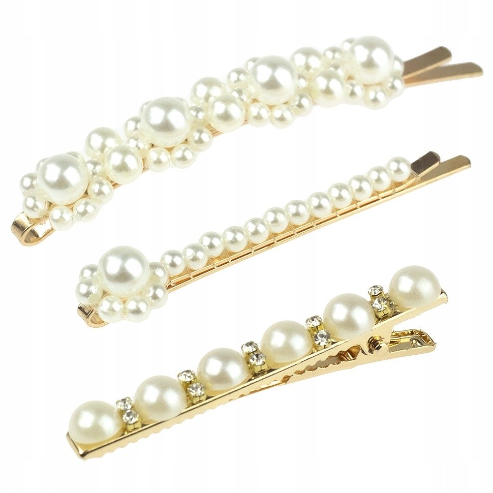 SPINKA SPINKI DO WŁOSÓW Z PEREŁKAMI PERŁY 3 SZT