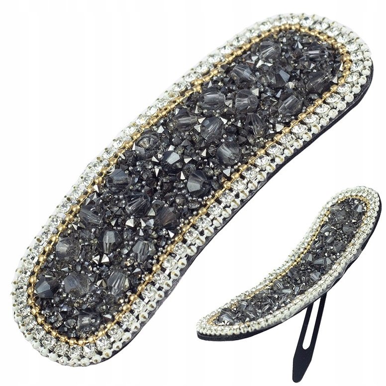 SPINKA DO WŁOSÓW KRYSZTAŁKI CYRKONIE GRAFIT DUŻA